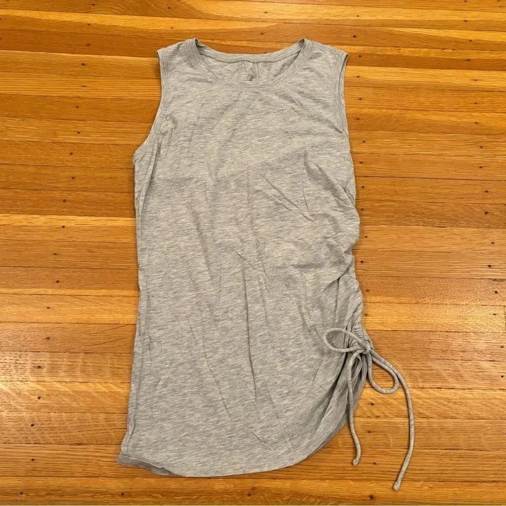 LuLuLemon light grey side cinched sleeveless tank top